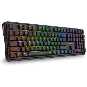 imageRedragon K761 Wireless Gasket Gaming Keyboard wHype Screen amp Knob 104 Keys Mechanical Keyboard EasyControl 126 TFT Info Display 5Layer Noise Dampening Custom Linear Switch Abyssal BlueEssential Black