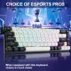 imageRedragon K701 Rapid Trigger Mechanical Gaming Keyboard 60 Wired with Adjustable Actuation Magnetic Switch 8k Hz Polling Rate RGB Backlit 68 Keys Mini for PC Gamer WhiteBlueBlack
