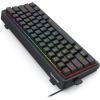 imageRedragon K722 60 Wired Gasket RGB Gaming Keyboard 61 Keys HotSwap Compact Mechanical Keyboard wFreeMod Socket 3Layer Noise Dampening Quiet Custom Linear SwitchEssential Black