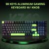 imageRedragon K740 98 Keys Wired RGB Gaming Keyboard 95 PBT Mechanical Keyboard wSolid Aluminum Base Dedicated Knob Control amp HotSwap Socket Custom Linear SwitchGreen Blaze Custom Switch