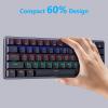 imageRedragon Mechanical Gaming Keyboard LowProfile 60 Percent Keyboard with Blue Switches Tactile Clicky Keys 18 LED Backlits HotSwappable Portable Black