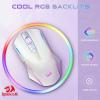 imageRedragon Wireless Gaming Mouse Gaming Mouse with RGB Backlit 9 Programmable Buttons Rechargeable Mouse 8000 DPI 70Hrs Standby White M910WS