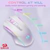 imageRedragon Wireless Gaming Mouse Gaming Mouse with RGB Backlit 9 Programmable Buttons Rechargeable Mouse 8000 DPI 70Hrs Standby White M910WS