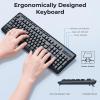 imageRedragon Wireless Keyboard and Mouse Combo 24G FullSized Ergonomic Computer Keyboard with 5 Level DPI Adjustable Wireless Mouse for Windows Mac OS DesktopLaptopPC BS7367ABS7367B