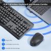 imageRedragon Wireless Keyboard and Mouse Combo 24G FullSized Ergonomic Computer Keyboard with 5 Level DPI Adjustable Wireless Mouse for Windows Mac OS DesktopLaptopPC BS7367ABS7367B