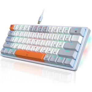 imageRedragon 61Key Mechanical Gaming Keyboard Red Switch RGB Backlight HotSwappable Red Switches Compatible Outeum 3Pin Switch Design for FPS Gamers 20 Dazzling RGB Backlight Modes