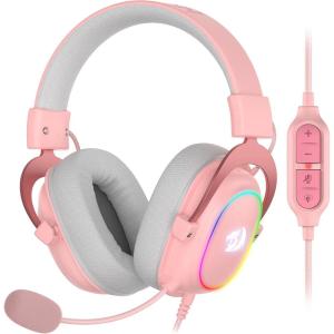 imageRedragon H510 ZeusX RGB Wired Gaming Headset  71 Surround Sound  53MM Audio Drivers in Memory Foam Ear Pads wReliable Fabric Cover Multi Platforms Headphone  USB Powered for PCPS4NSPink H510 RGB