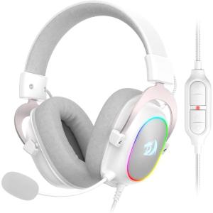 imageRedragon H510 ZeusX RGB Wired Gaming Headset  71 Surround Sound  53MM Audio Drivers in Memory Foam Ear Pads wReliable Fabric Cover Multi Platforms Headphone  USB Powered for PCPS4NSWhite H510 RGB
