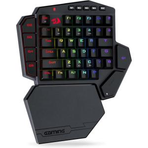 imageRedragon K585 PRO Wireless OneHanded Mechanical Keyboard 42 Keys 3Mode RGB 40 Gaming Keypad w 7 Onboard Macro Keys Detachable Wrist Support Rechargeable Battery Brown SwitchRed Switch