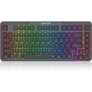 imageRedragon K706 PRO 75 Wireless Gasket RGB Gaming Keyboard 3Modes 82 Keys Compact Mechanical Keyboard wUltra Slim Board LowProfile Linear Red Switch and Dual WinMAC System