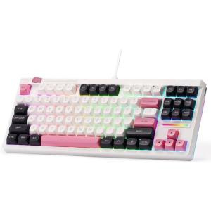imageRedragon K729 HE Rapid Trigger Gaming Keyboard 87 Keys 8K Wired Mechanical Keyboard wNextGen UltraMag 100 POM Silky Magnetic Switch DualModule Floating Patent Structure Design amp Knob ControlBubblegum Pink