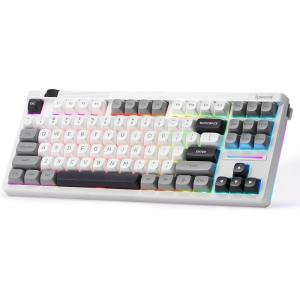 imageRedragon K729 HE Rapid Trigger Gaming Keyboard 87 Keys 8K Wired Mechanical Keyboard wNextGen UltraMag 100 POM Silky Magnetic Switch DualModule Floating Patent Structure Design amp Knob ControlMoonDust Gray