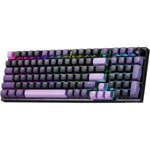 imageRedragon K740 98 Keys Wired RGB Gaming Keyboard 95 PBT Mechanical Keyboard wSolid Aluminum Base Dedicated Knob Control amp HotSwap Socket Custom Linear SwitchPurple Rain Custom Switch