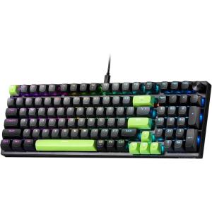 imageRedragon K740 98 Keys Wired RGB Gaming Keyboard 95 PBT Mechanical Keyboard wSolid Aluminum Base Dedicated Knob Control amp HotSwap Socket Custom Linear SwitchGreen Blaze Custom Switch