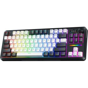 imageRedragon K746 Wireless Mechanical Keyboard with TFT Screen and Knob Gasket Gaming Keyboard in TKL Layout Hot swap PreLubed Switches RGB Backlight for PCMacwhite