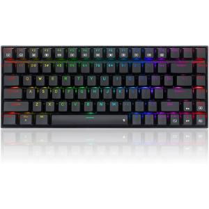 imageRedragon Mechanical Gaming Keyboard  84 Keys RGB Backlight with 20 Effects HotSwappable Red Switches AntiGhosting Ergonomic Design Metal Panel