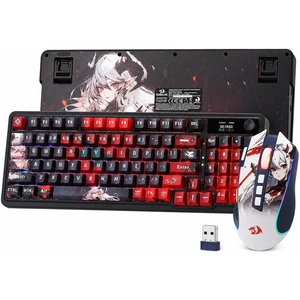 image:imageRedragon Anime Gaming Keyboard and Mouse Combo K719 PRO 95Key Wireless Gasket Mechanical Keyboard w114 TFT Screen amp Knob  M612AK PRO 8000 DPI Mouse w9 Programmable Buttons 3Mode BundleEpic Twin