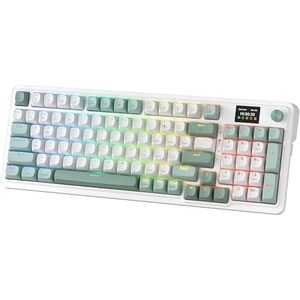 image:imageRedragon Anime Gaming Keyboard and Mouse Combo K719 PRO 95Key Wireless Gasket Mechanical Keyboard w114 TFT Screen amp Knob  M612AK PRO 8000 DPI Mouse w9 Programmable Buttons 3Mode BundleJade Cloud