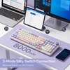 image:imageRedragon K768 PRO 100 Keys Wireless Gasket RGB Gaming Keyboard Massive 8000 mAh PBT Mechanical Keyboard wHotSwap Socket Dedicated Knob Control amp 5Layer Noise Dampening Custom Yolk Linear SwitchLilac Land