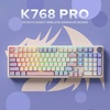 image:imageRedragon K768 PRO 100 Keys Wireless Gasket RGB Gaming Keyboard Massive 8000 mAh PBT Mechanical Keyboard wHotSwap Socket Dedicated Knob Control amp 5Layer Noise Dampening Custom Yolk Linear SwitchLilac Land