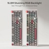 image:imageRedragon K768 PRO 100 Keys Wireless Gasket RGB Gaming Keyboard Massive 8000 mAh PBT Mechanical Keyboard wHotSwap Socket Dedicated Knob Control amp 5Layer Noise Dampening Custom Yolk Linear SwitchRetro Cocoa