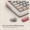 image:imageRedragon K768 PRO 100 Keys Wireless Gasket RGB Gaming Keyboard Massive 8000 mAh PBT Mechanical Keyboard wHotSwap Socket Dedicated Knob Control amp 5Layer Noise Dampening Custom Yolk Linear SwitchRetro Cocoa
