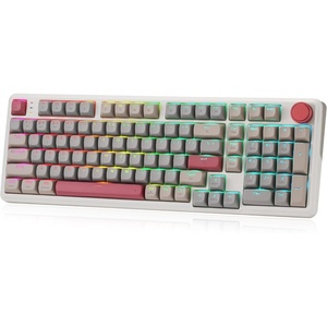 image:imageRedragon K768 PRO 100 Keys Wireless Gasket RGB Gaming Keyboard Massive 8000 mAh PBT Mechanical Keyboard wHotSwap Socket Dedicated Knob Control amp 5Layer Noise Dampening Custom Yolk Linear SwitchRetro Cocoa