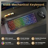 image:imageRedragon K688PRO Wireless Tri Mode Gasket Mechanical Gaming Keyboard  Hot Swappable 8000mAH Gaming Keyboard with FiveLayer Padding amp Knob BT24GHzUSBC RGB Backlit 98 Keys Creamy KeyboardGrayishblack