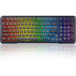 image:imageRedragon K688PRO Wireless Tri Mode Gasket Mechanical Gaming Keyboard  Hot Swappable 8000mAH Gaming Keyboard with FiveLayer Padding amp Knob BT24GHzUSBC RGB Backlit 98 Keys Creamy KeyboardGrayishblack